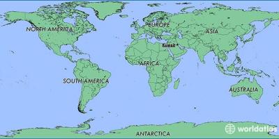Kaart van de wereld in koeweit