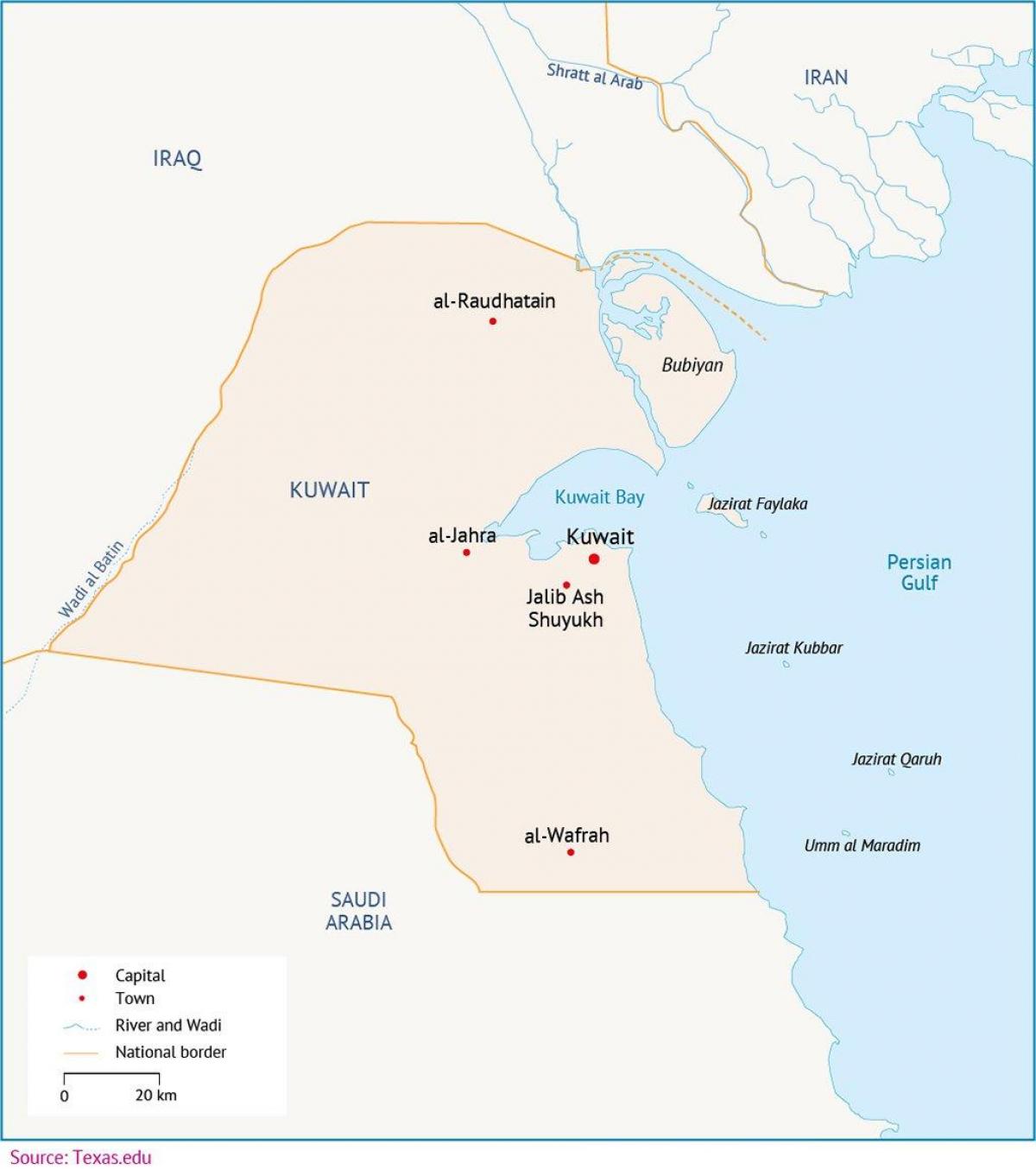 kaart van al-zour koeweit