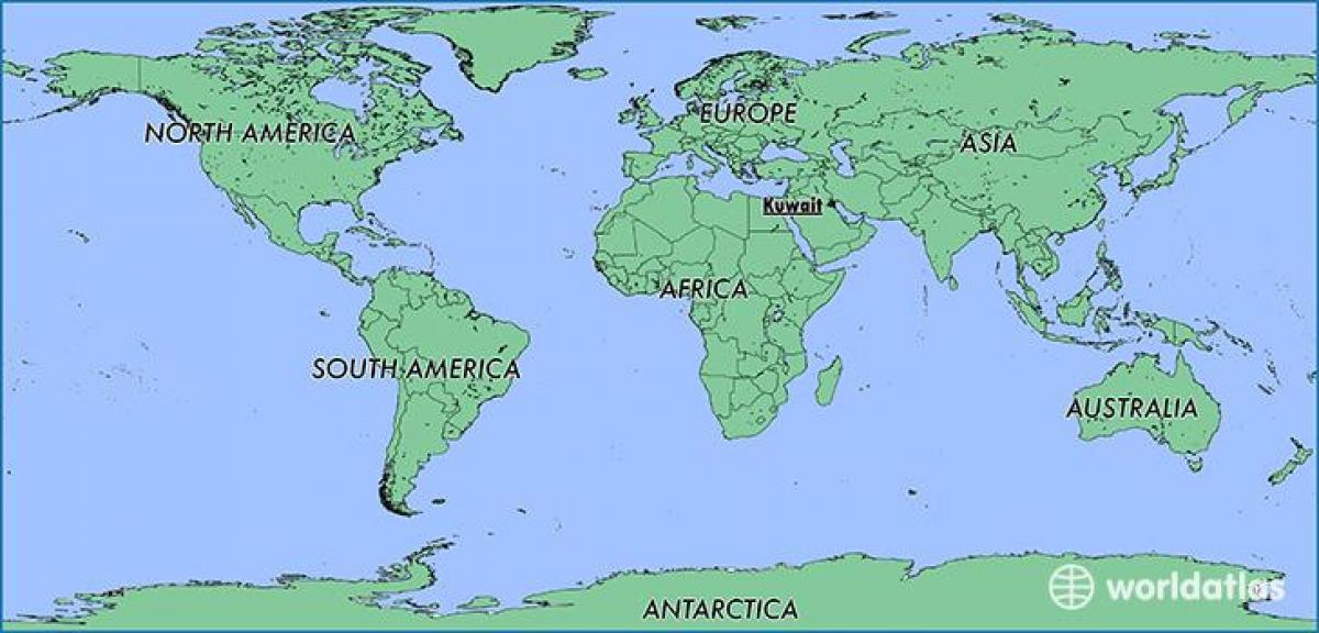 kaart van de wereld in koeweit